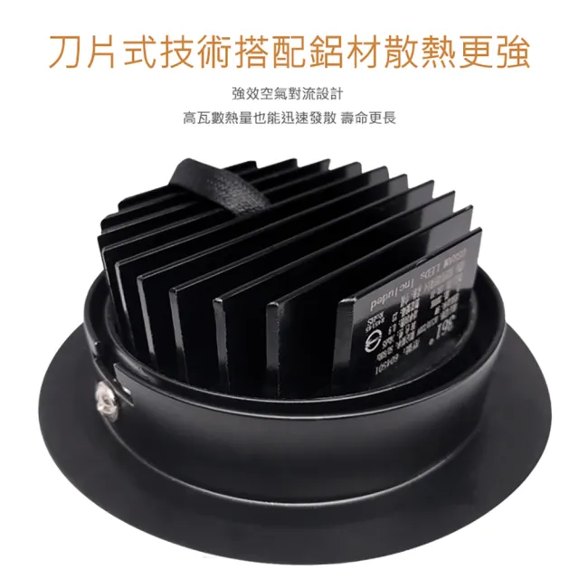 【聖諾照明】LED 崁燈 質感黑 7W 可調式崁燈 9.5公分 崁入孔 10入(歐司朗晶片 CNS國家安全認證)