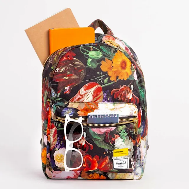 【Herschel】雙11 Grove XS 中型 Hoffman 聯名款 秋天 花卉 金屬拉鍊 帆布 女生 背包 小包 小後