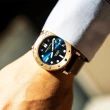 【GIORGIO FEDON 1919】喬治菲登 海藍寶石系列 機械錶 真皮錶帶-藍x玫塊金/45mm(GFCL005)