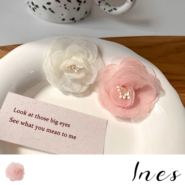 【INES】花朵髮夾/甜蜜假期法式復古浪漫花朵造型髮夾 邊夾(2色任選)