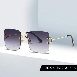【SUNS】歐美時尚方框墨鏡 精品復古大框墨鏡 漸層灰(抗UV400/檢驗合格)
