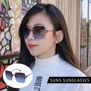 【SUNS】歐美時尚方框墨鏡 精品復古大框墨鏡 漸層藍(抗UV400/檢驗合格)