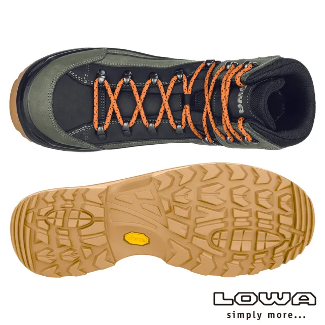 【LOWA】男 中筒多功能健行鞋 森林綠/橘 RENEGADE GTX MID(LW310945-7120/防水登山鞋)