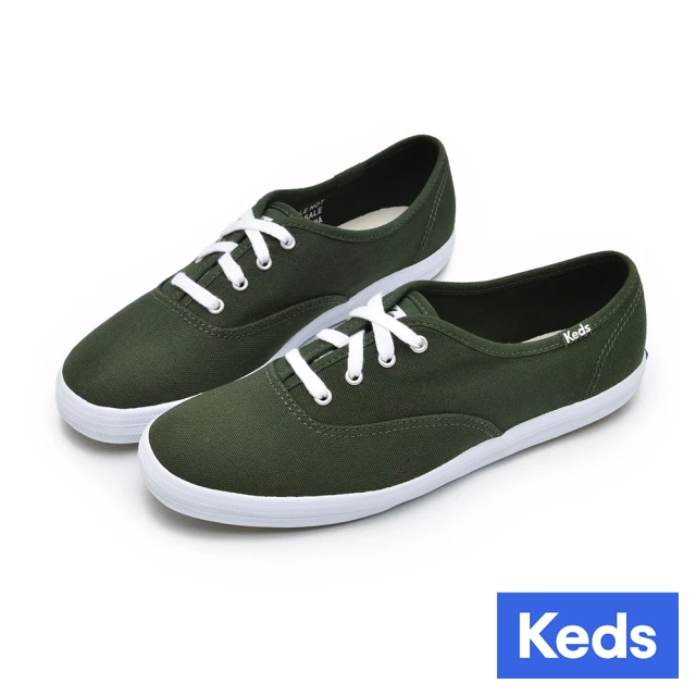 Keds CHAMPION 品牌經典帆布休閒鞋-橄欖綠(9233W110384)