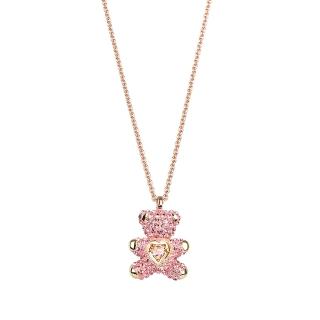 【SWAROVSKI 施華洛世奇】粉紅色 Teddy 水晶項鍊(限 量 促 銷)