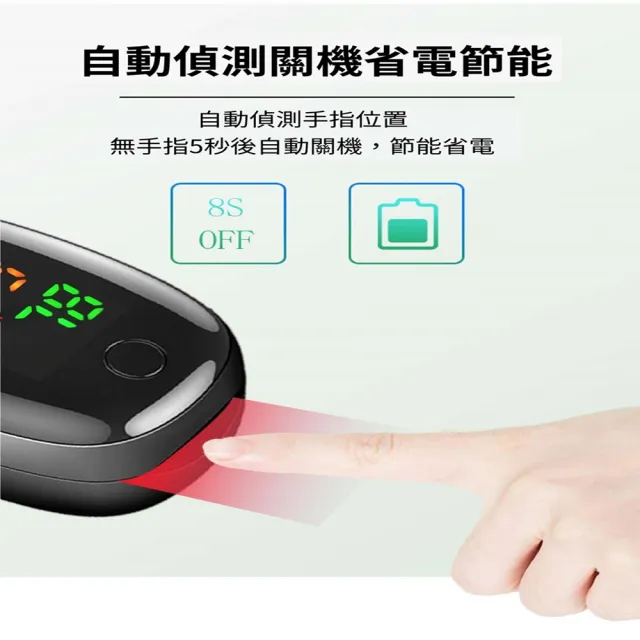 指尖脈搏血氧機2入組(運動家用血氧偵測儀 血氧機黑圓LED)