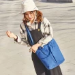 【RH】文青藍黃帆布側背手提包(乙多層收納空間 外出好輕便)