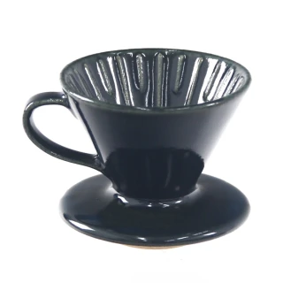 【MILA】日本製 織部燒 咖啡濾杯01-清海風琉璃(織部燒手工精製)