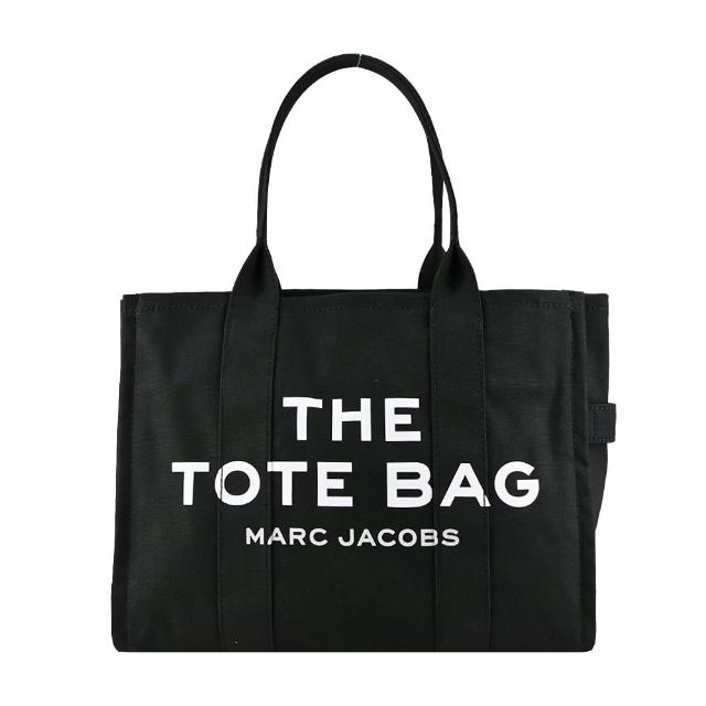 【MARC JACOBS 馬克賈伯】Large TOTE 字母印花帆布托特包(大/黑)