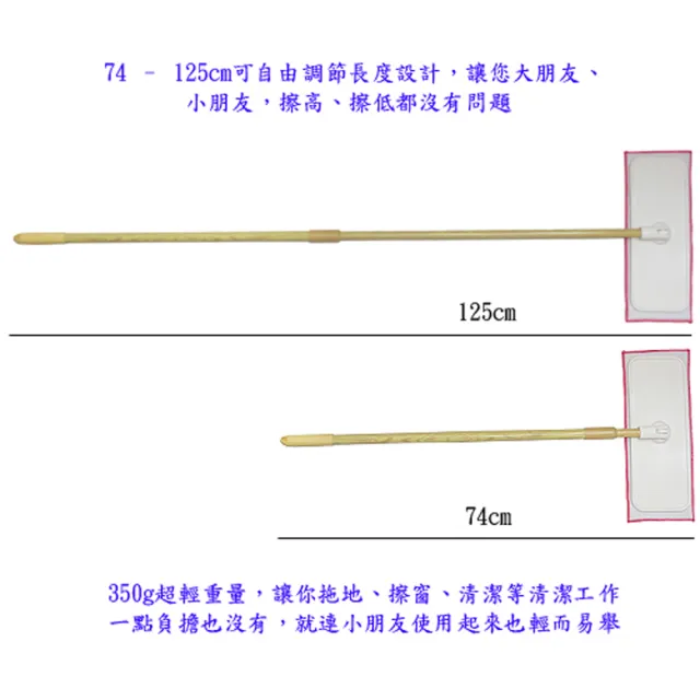 【月陽】台灣製造魔術超細纖維吸水平板靜電拖把(C72010)