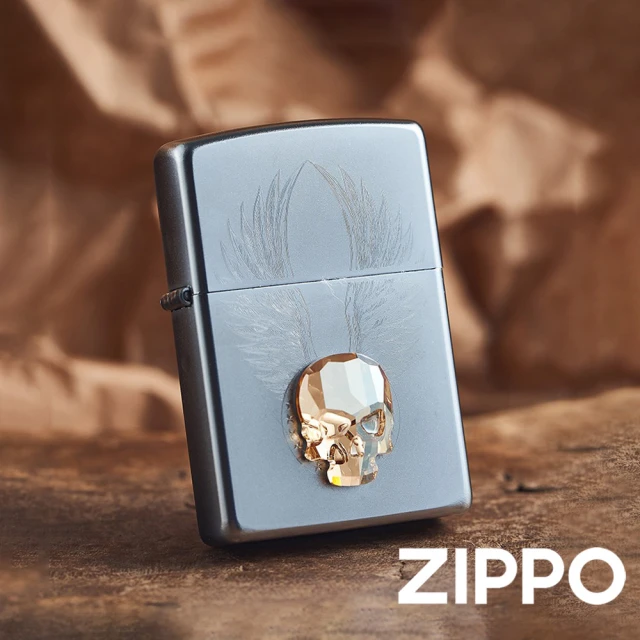 Zippo 金色水晶骷髏防風打火機(美國防風打火機)