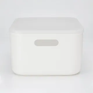 【MUJI 無印良品】軟質聚乙烯收納盒/中+蓋(2入組)