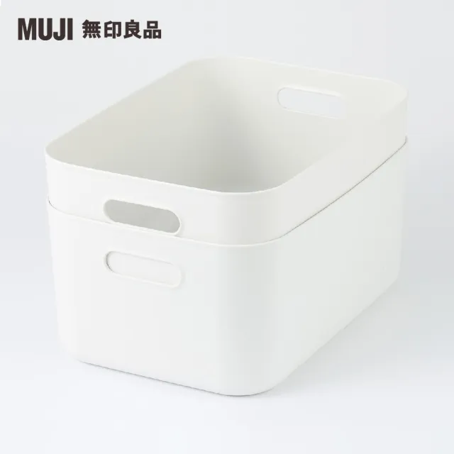 【MUJI 無印良品】軟質聚乙烯收納盒/大+中(2入組)