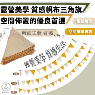 【Chill Outdoor】10片 帆布三角旗 6.2米(掛旗 露營裝飾 生日佈置 弔旗 帳篷裝飾 場地佈置)