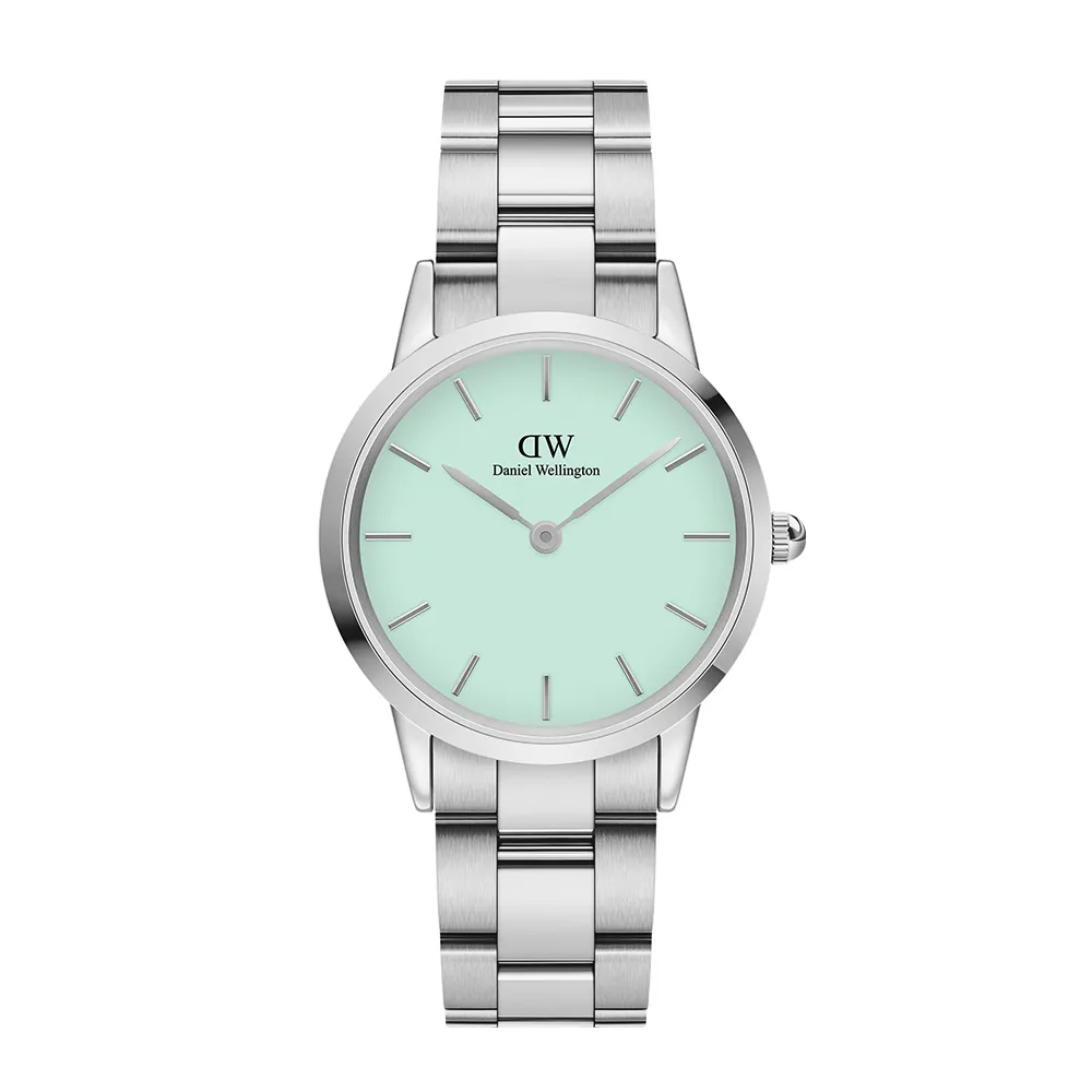 【Daniel Wellington】DW 手錶  Iconic Link Mint 28mm/32mm薄荷綠精鋼錶 粉綠錶盤(DW00100537)