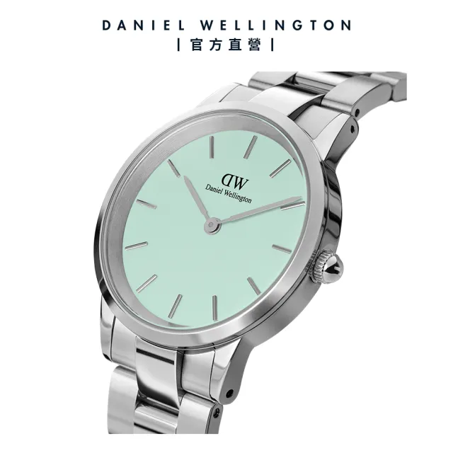 【Daniel Wellington】DW 手錶  Iconic Link Mint 36mm薄荷綠精鋼錶 粉綠錶盤(DW00100539)