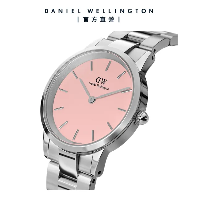 【Daniel Wellington】DW 手錶  Iconic Link Blush 28ｍｍ/32mm蜜桃粉精鋼錶 粉紅錶盤(DW00100534)