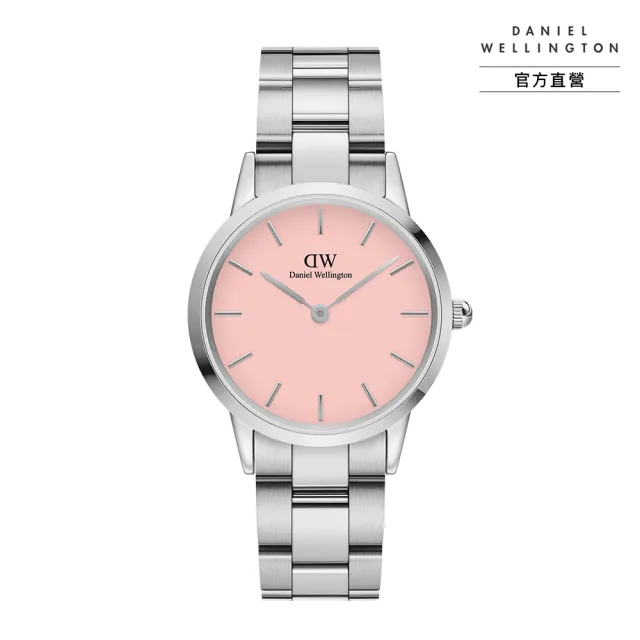 【Daniel Wellington】DW 手錶  Iconic Link Blush 28ｍｍ/32mm蜜桃粉精鋼錶 粉紅錶盤(DW00100534)