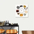 【24mama 掛畫】單聯式 油畫布 彩色 塗鴉 可愛 有趣 動物 插圖 快樂 無框畫 時鐘掛畫-50x50cm(貓愛好者)