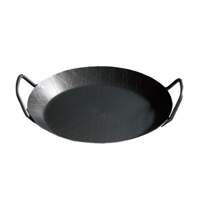 【TURK】德國 熱鍛造鐵鍋 土克鍋-雙耳32cm(露營平底鍋 煎鍋鐵鍋 斜格紋單柄鍋 戶外野炊 牛排煎鍋)