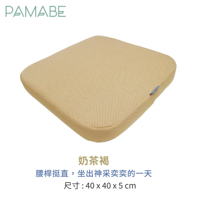 【PAMABE】水洗透氣涼感坐墊-40*40*5cm(好評款 涼感 寵物墊 透氣 紓壓 美姿 兩色可選 記憶椅墊)