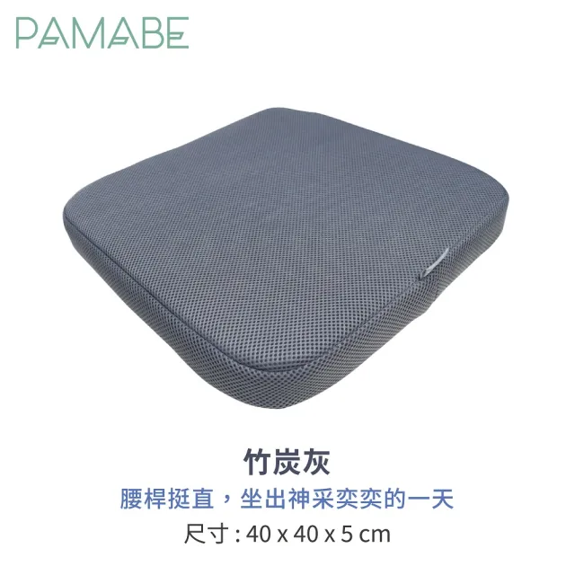 【PAMABE】水洗透氣涼感坐墊-40*40*5cm(好評款 涼感 寵物墊 透氣 紓壓 美姿 兩色可選 記憶椅墊)