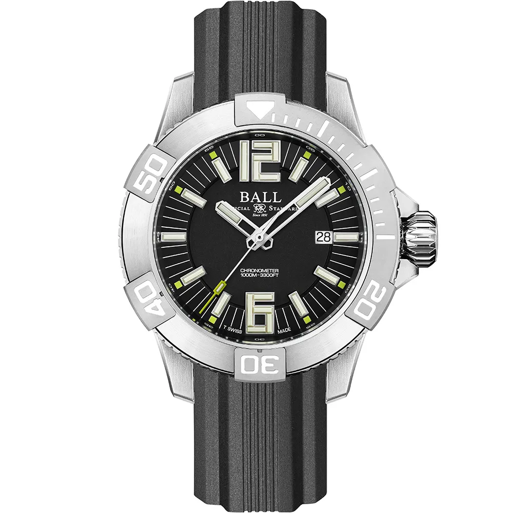 【BALL 波爾 官方授權】Engineer 鈦金屬一體成型錶殼1000米潛水機械錶(DM3002A-PC-BK)