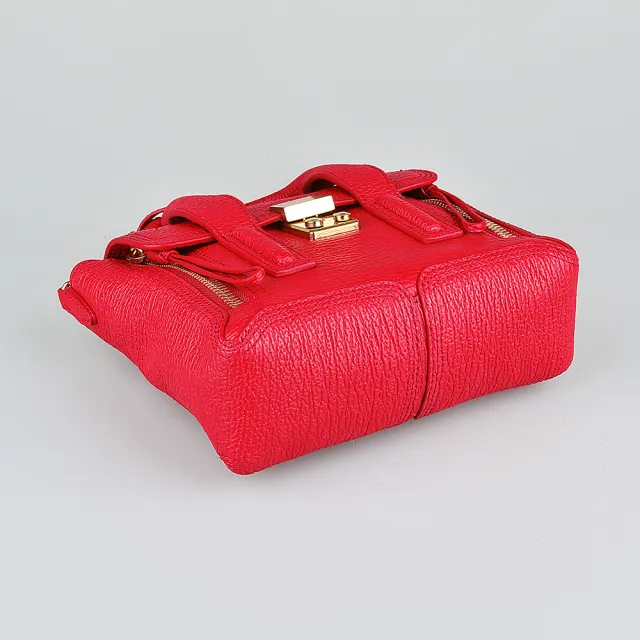 【3.1 Phillip Lim】3.1 Phillip Lim  Pashli金扣式小牛皮手提/斜背包(紅)