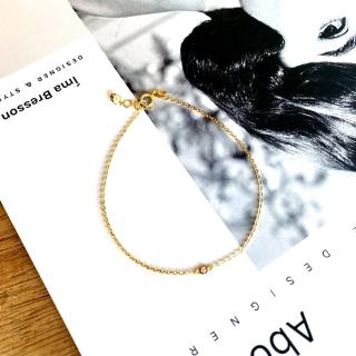 【Eli Jewelry】義大利進口14K黃金 經典小鑽玫瑰金14K黃金細手鍊(附金飾保證卡 精美禮物包裝)