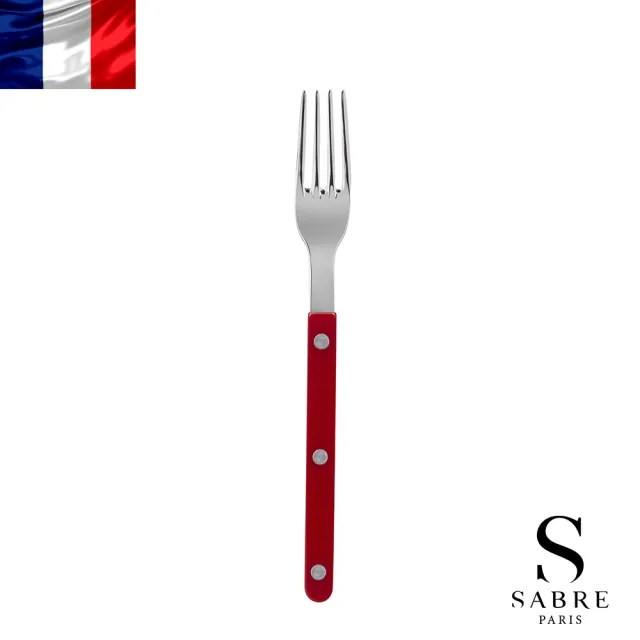 【Sabre Paris】Bistrot復古酒館純色系列-亮面主餐叉-酒紅
