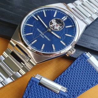【CONSTANT 康斯登】HIGHLIFE 限量 開心鏤空機械腕錶 套錶 41mm 藍色(FC-310N4NH6B)