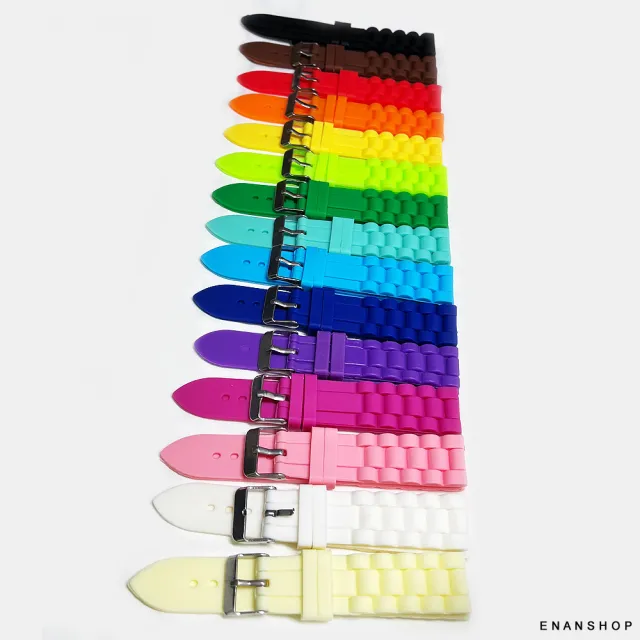 【ENANSHOP 惡南宅急店】馬卡龍矽膠錶帶2入組 手錶零件 男女皆可 耐用耐磨 韓版流行 錶帶-0659F