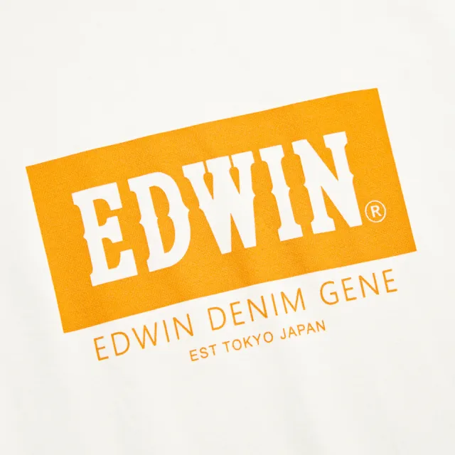 【EDWIN】男裝 人氣復刻款 橘標 印花LOGO短袖T恤(白色)