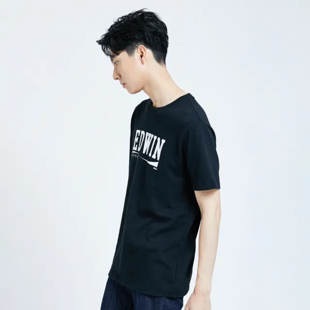 【EDWIN】男裝 人氣復刻款 超市 飲品LOGO短袖T恤(黑色)