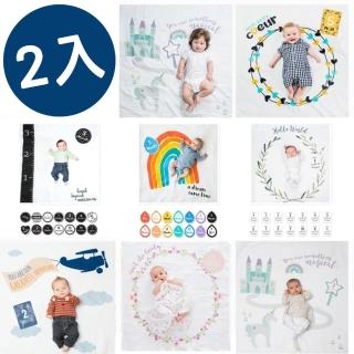 【lulujo】BABY FIRST YEART 寶寶成長包巾卡片禮盒組(2入組/多款可選)