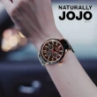 【NATURALLY JOJO】曼哈頓三眼陶瓷腕錶-黑x玫瑰金框/38mm(JO96921-88R)