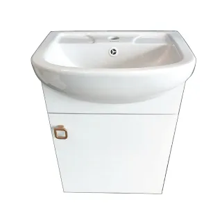 【KARNS卡尼斯】46CM大肚瓷盆+防水發泡板單門浴櫃(不含龍頭及配件)
