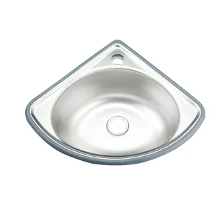 【常隆】不銹鋼水槽 三角水槽 洗臉盆 壁掛洗臉台6件套(304加厚水槽/ 單槽 水槽 洗手台 不銹鋼洗菜洗碗盆)