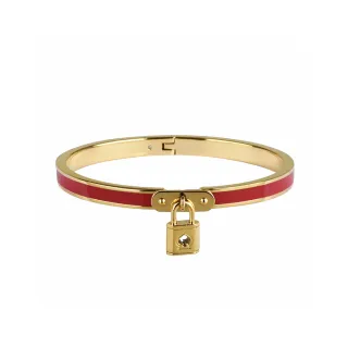 【KATE SPADE】New York鎖扣設計手鐲(紅x金)