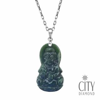 【City Diamond 引雅】天然台玉 台灣玉 觀音 K金墜(東方青蘊系列)