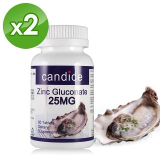 【Candice 康迪斯】葡萄糖酸鋅錠Zinc Gluconate兩瓶組(90顆/瓶)