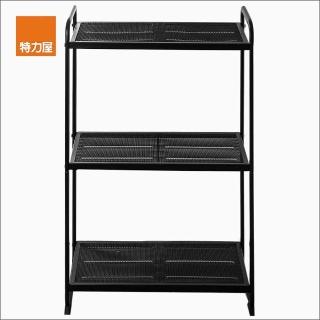 【特力屋】三層烤漆置物架 寬57.5x深34x高87.5公分 黑 黑耐重級荷重單層12公斤 書架 收納架 電器架 置物架
