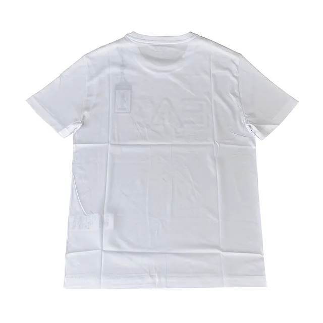 【EMPORIO ARMANI】EMPORIO ARMANI印花黑字LOGO純棉短袖T恤(男款/白)