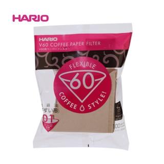 【HARIO V01濾紙】HARIO V01無漂白濾紙 VCF-01-100M錐型濾紙 手沖濾紙杯 1-2杯(100枚/包×5包 超值組合)