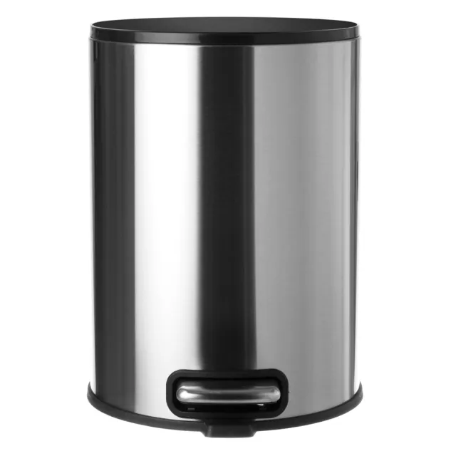 【特力屋】Home Zone 里維緩降踏式垃圾桶 不鏽鋼 5L