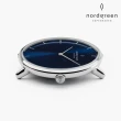 【Nordgreen 官方直營】Native 本真 月光銀系列 北歐藍指針真皮錶帶手錶 36mm