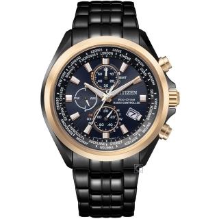 【CITIZEN 星辰】GENTS 系列Eco-Drive 光動能 廣告款 世界時間萬年曆電波錶 男錶 畢業禮物(AT8206-81L)