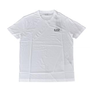 【EMPORIO ARMANI】EMPORIO ARMANI EA7黑字母LOGO純棉短袖T恤(男款/白)