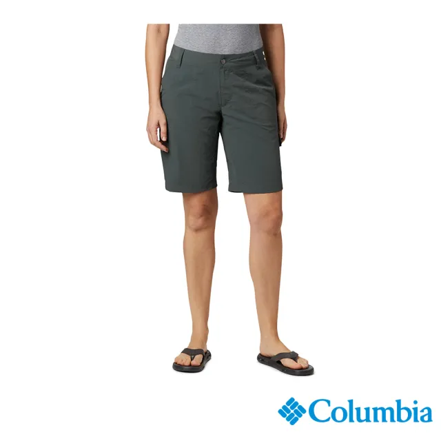 【Columbia 哥倫比亞 官方旗艦】女款- Omni-Shade UPF50快排中腰短褲-深灰(UAR26690DY / 2022年春夏商品)