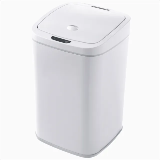 【特力屋】Home Zone 智能感應垃圾桶方型 白色 16L